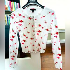 Rosy🌹🌹Cropped Waffle Knit Top